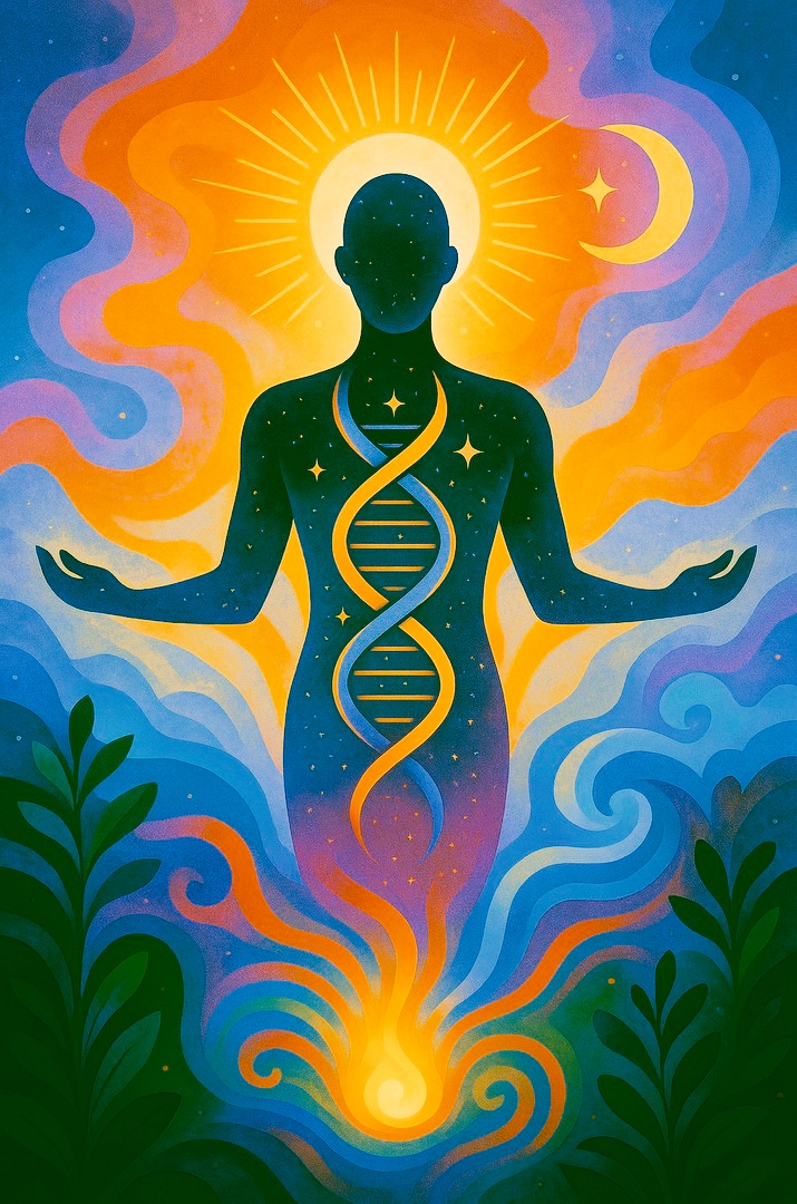 Inimfiguur DNA ja looduse seosega